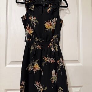 White House Black Market Black Floral Mini Dress